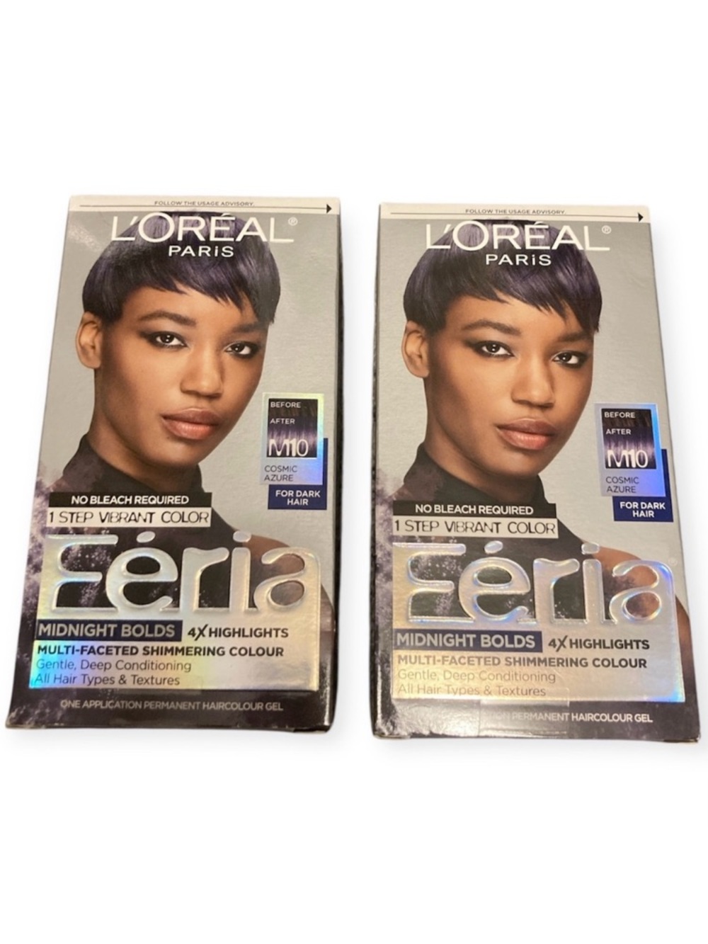 Lot of 2 L’Oreal Paris Féria Permanent Hair Dye Color M10 Cosmic Azure Rich Blue